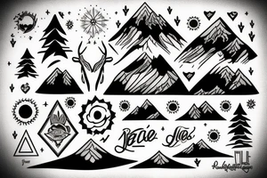 J’aimerai un petit tatouage avec des montagnes et les initiales de mes enfants IL tattoo idea