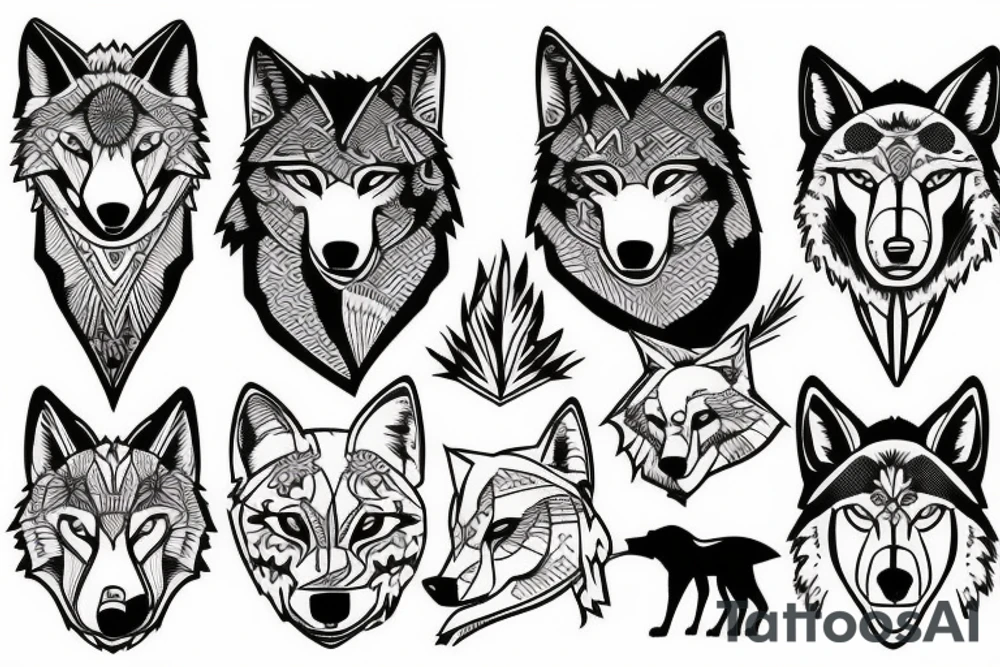 Morph a mountain into a wolf tattoo idea