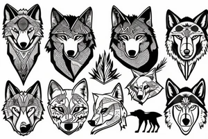 Morph a mountain into a wolf tattoo idea