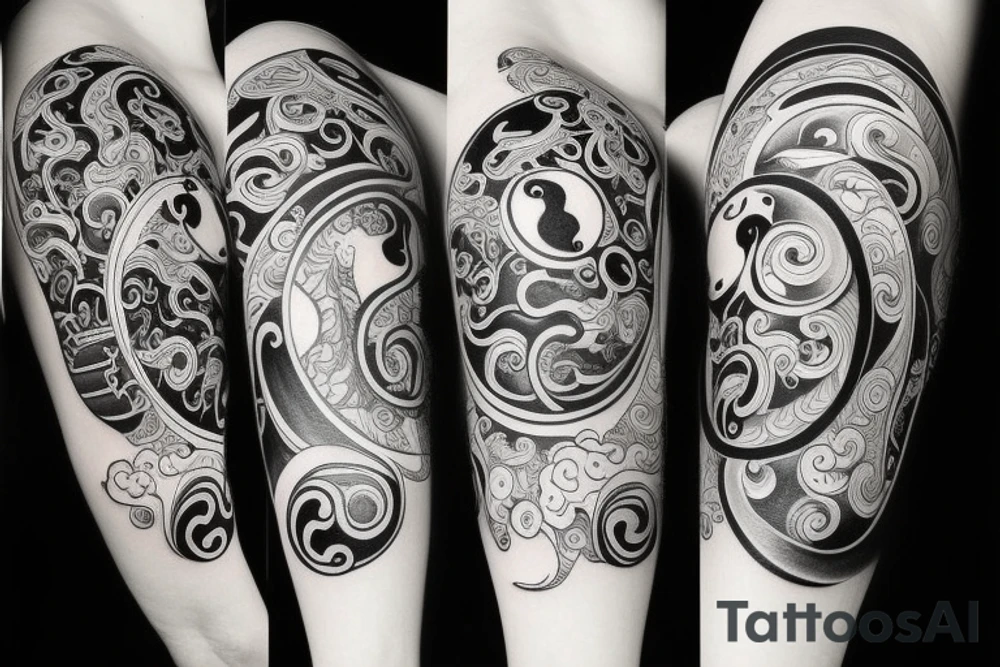 Ying yang symbol tattoo idea