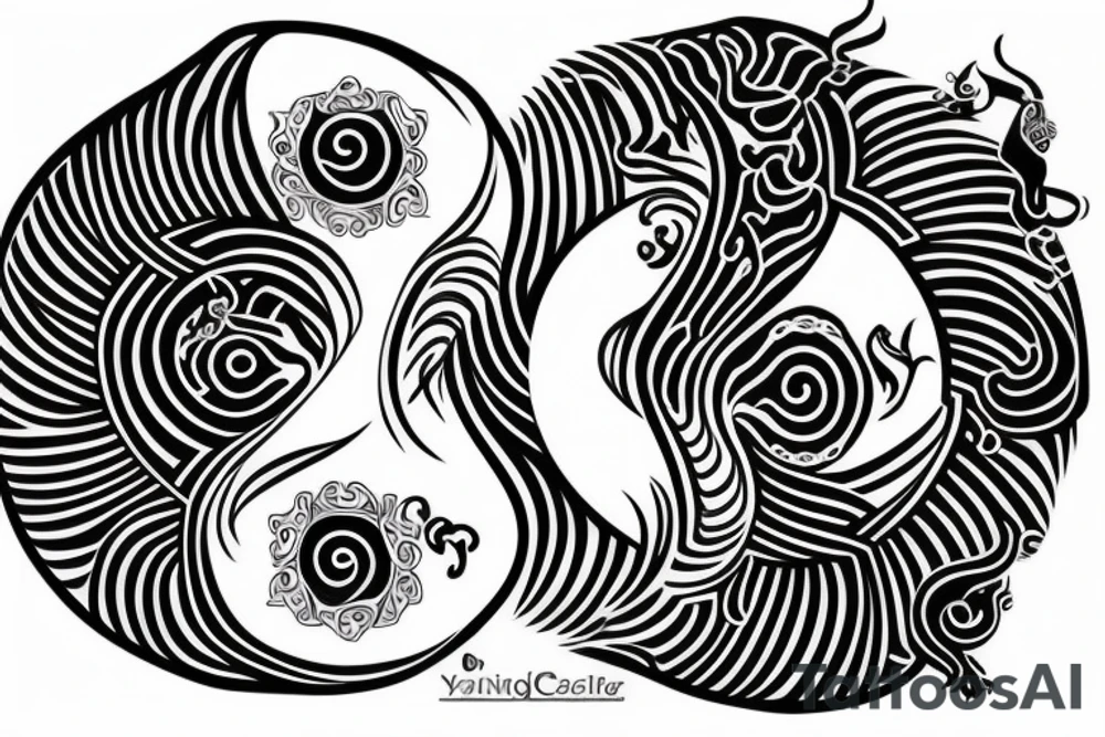 Ying yang symbol tattoo idea