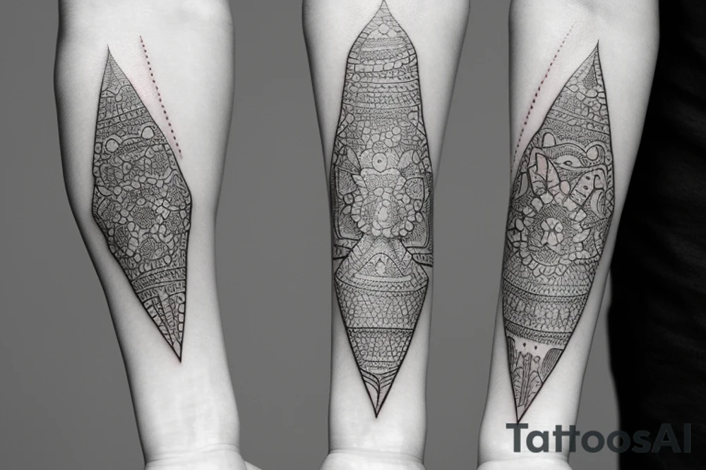 Unalome tattoo for the forearm, about 1.5  inches wide and 5 inches long. tattoo idea