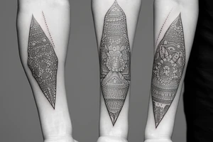 Unalome tattoo for the forearm, about 1.5  inches wide and 5 inches long. tattoo idea