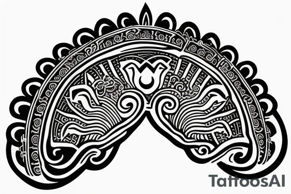 buddhist unalome symbol tattoo for the forearm, about 1.5  inches wide and 5 inches long. tattoo idea