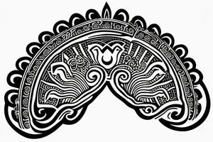 buddhist unalome symbol tattoo for the forearm, about 1.5  inches wide and 5 inches long. tattoo idea