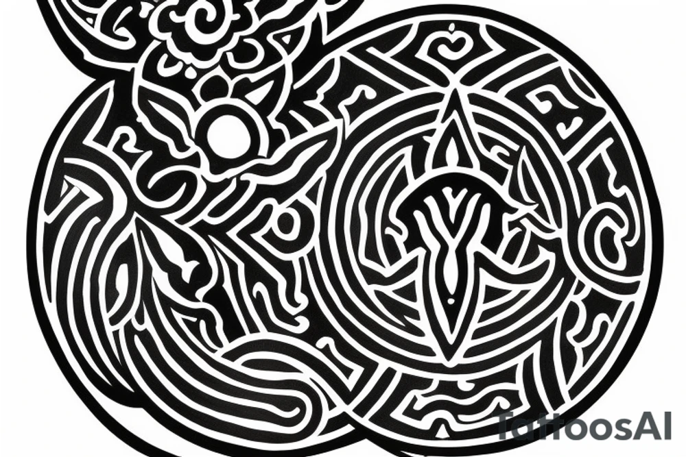 buddhist unalome symbol tattoo for the forearm, about 1.5  inches wide and 5 inches long. tattoo idea