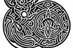 buddhist unalome symbol tattoo for the forearm, about 1.5  inches wide and 5 inches long. tattoo idea