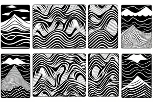 ocean waves and mountains in a straight tattoo idea