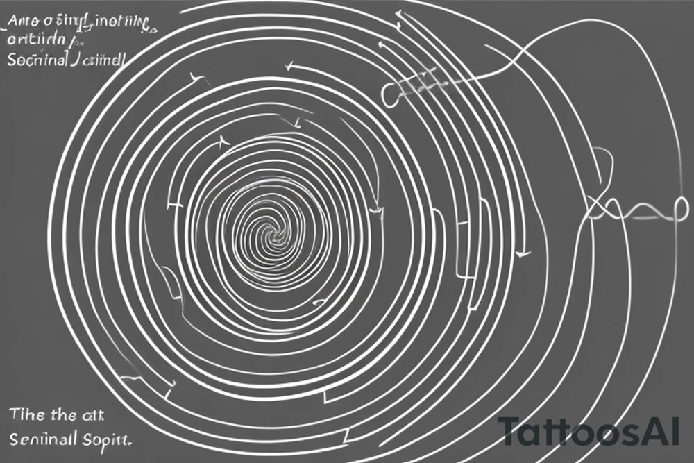 A Unalome typically consists of a spiraling, winding line that starts at the base and gradually moves upward, eventually straightening out. The path of the line represents the journey of life, with all its ups and downs. At the very beginning, the line often starts near the bottom of the symbol, which represents birth and the beginning of one's spiritual journey. As the line spirals upward, it may encounter loops, knots, or even sharp turns, symbolizing the challenges and obstacles one faces in life.

However, as the line continues to ascend, it ultimately straightens out, signifying enlightenment, self-realization, and the attainment of inner peace or nirvana. The straight line at the top of the Unalome represents the ultimate goal of spiritual awakening or enlightenment. tattoo idea