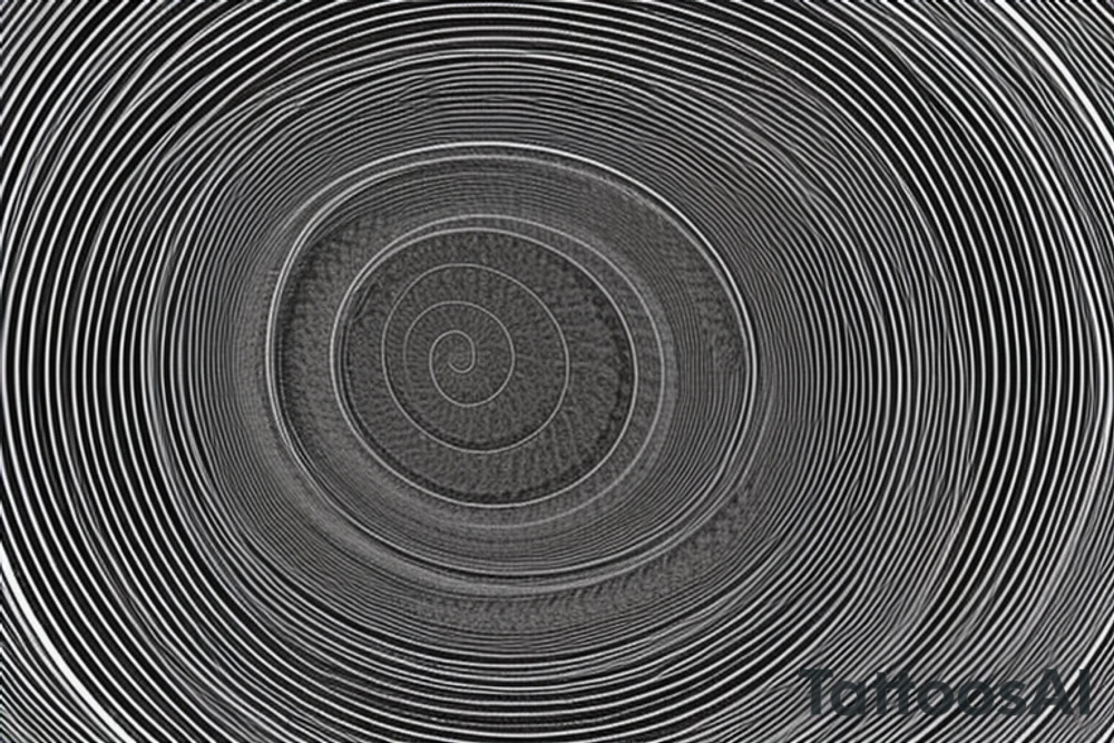 a spiraling, winding line that starts at the base in a spiral and gradually moves upward, eventually straightening out.  As the line spirals upward, it loops and crosses over itself as it ascends. The line eventually straightens out and then fades into smaller dots . this is a thin line. it is called a unilalome and is a buddhist symbol tattoo idea