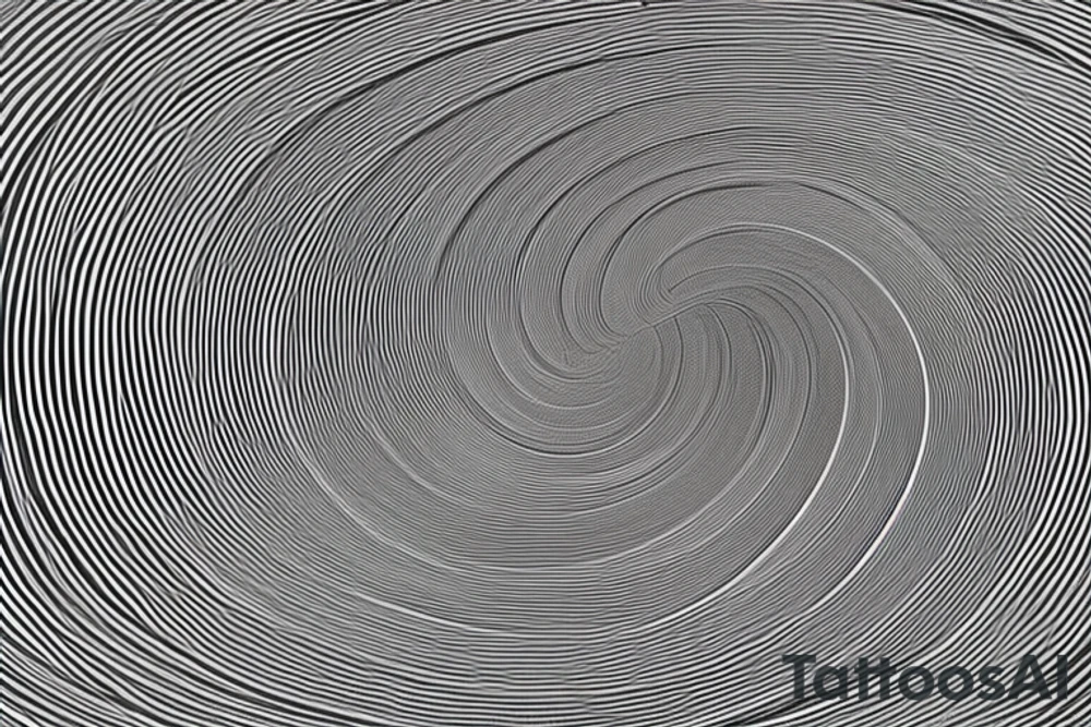 a spiraling, winding line that starts at the base in a spiral and gradually moves upward, eventually straightening out.  As the line spirals upward, it loops and crosses over itself as it ascends. The line eventually straightens out and then fades into smaller dots . this is a thin line. it is called a unilalome and is a buddhist symbol tattoo idea