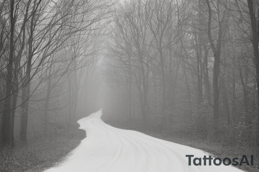 I want a tattoo for the back if my shoulder. I want it to be based on Robert Frost's poem The Road Not Taken. In the tattoo, I want it to include a wood in the fall with a path that diverges into two roads. Also, I want it to incorporate the line of the poem that reads "Two roads diverged in a wood, and I—
I took the one less traveled by,
And that has made all the difference." tattoo idea