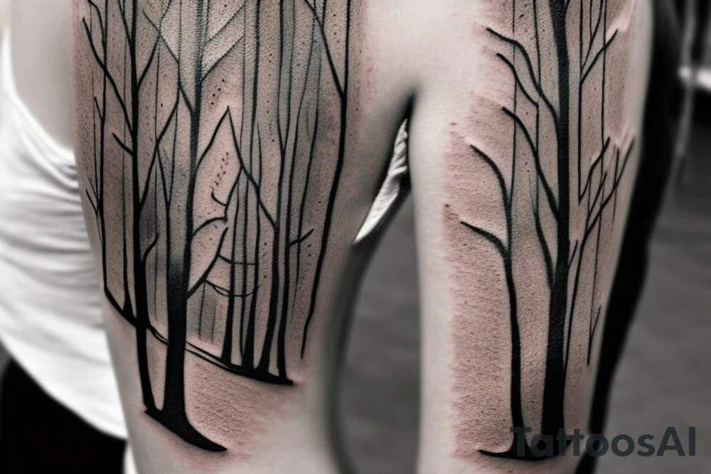I want a tattoo for the back if my shoulder. I want it to be based on Robert Frost's poem The Road Not Taken. In the tattoo, I want it to include a wood in the fall with a path that diverges into two roads. Also, I want it to incorporate the line of the poem that reads "Two roads diverged in a wood, and I—
I took the one less traveled by,
And that has made all the difference." tattoo idea