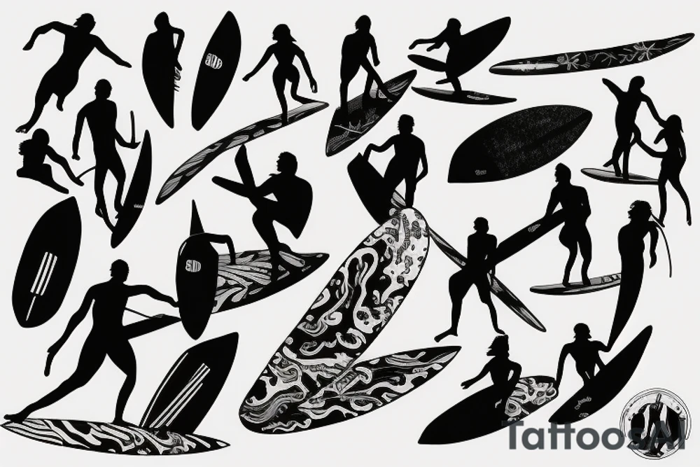 Wave with a surfer riding it tattoo idea