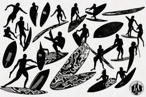 Wave with a surfer riding it tattoo idea