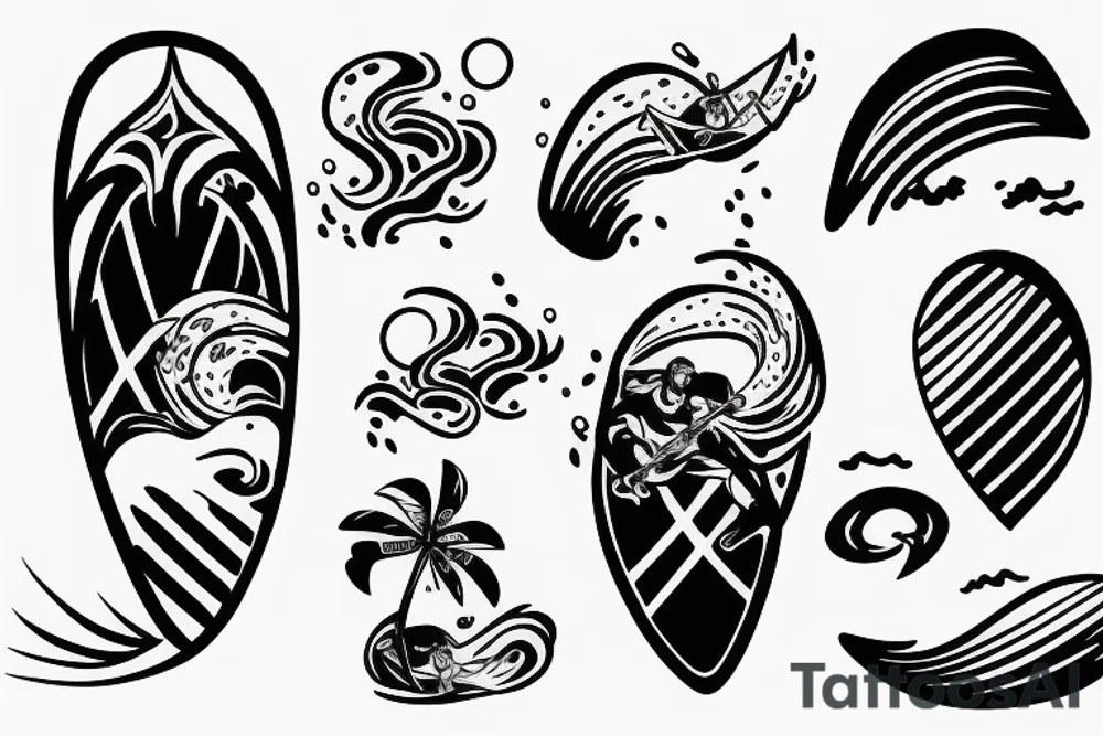 Wave with a surfer riding it tattoo idea