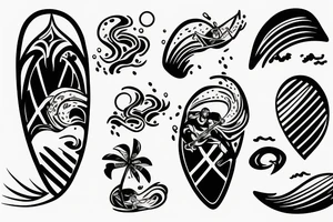 Wave with a surfer riding it tattoo idea