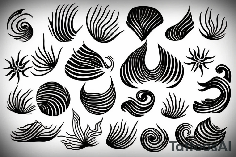 Wave on the ocean stylised tattoo idea