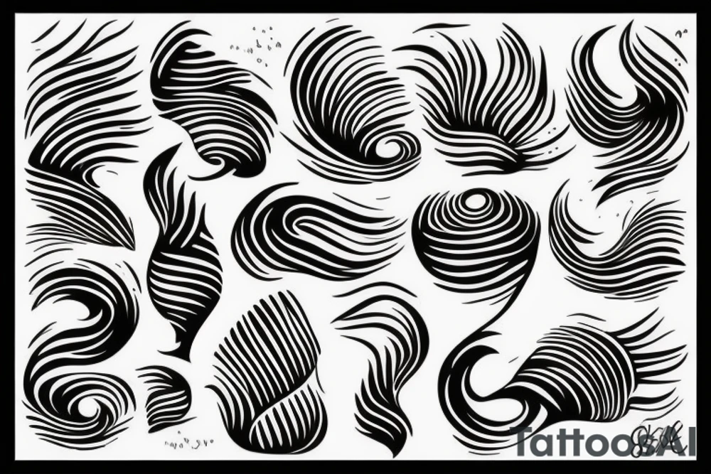 Wave on the ocean stylised tattoo idea