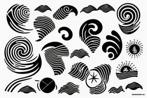 Wave on the ocean stylised tattoo idea