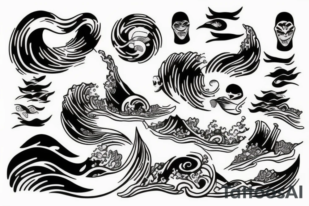 Wave on the ocean tattoo idea