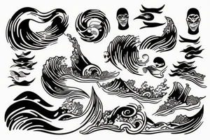 Wave on the ocean tattoo idea