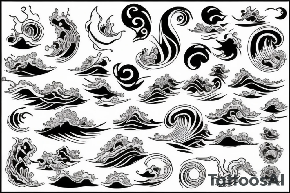 Wave on the ocean tattoo idea