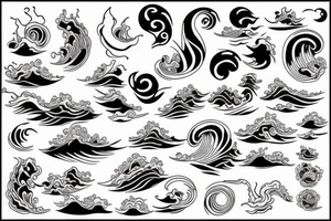 Wave on the ocean tattoo idea