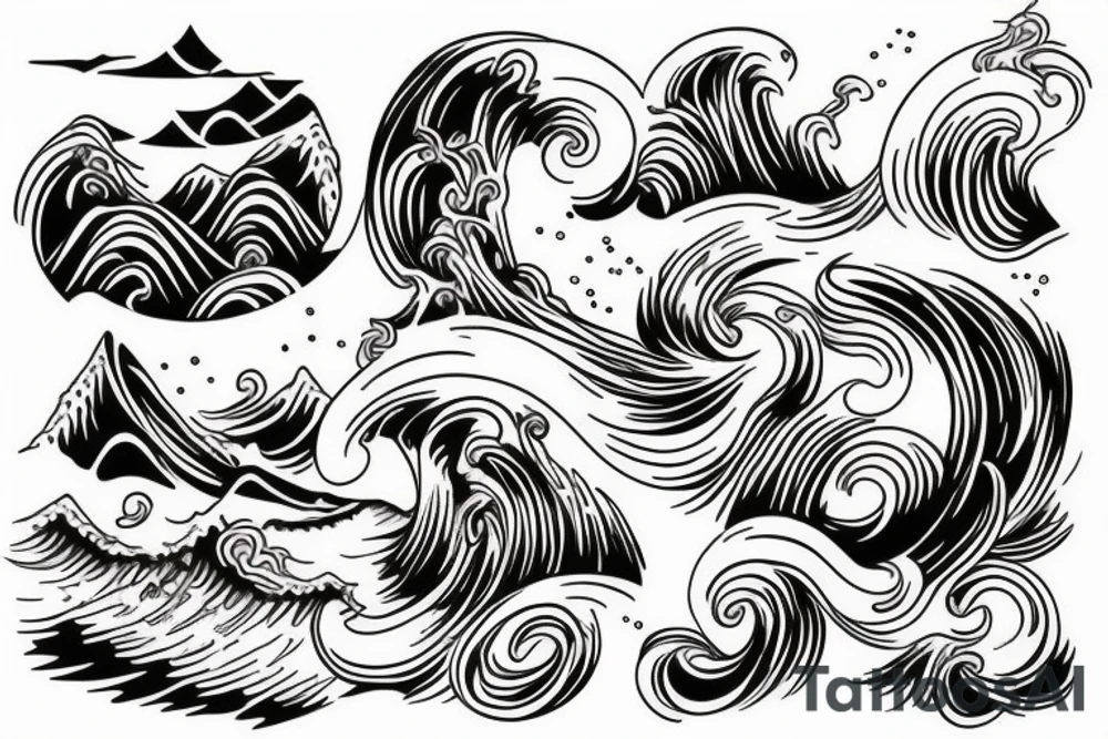 Surf-inspired tattoo embracing the beauty of nature for an outgoing individual. tattoo idea