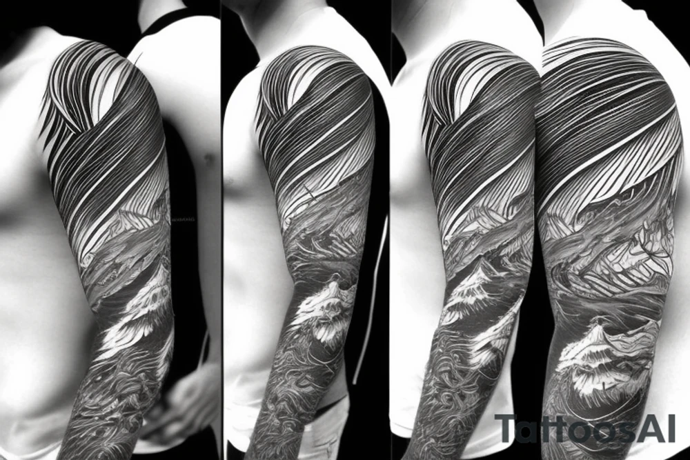 Surf-inspired tattoo embracing the beauty of nature for an outgoing individual. tattoo idea