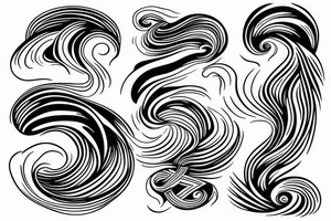 A fusion of powerful waves and serene nature representing an extroverted soul tattoo idea