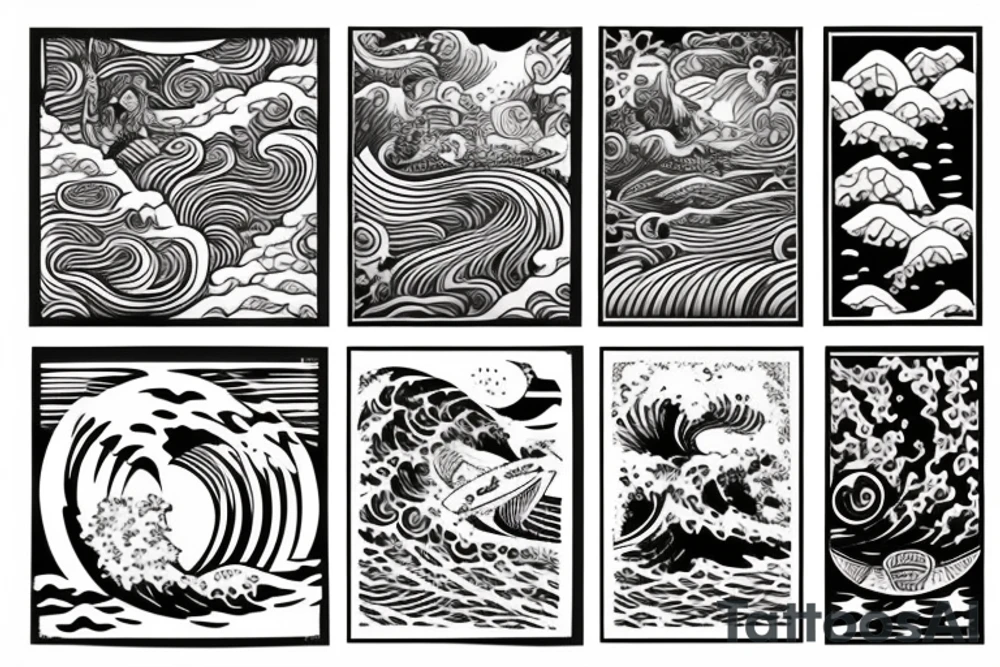 Nature and surf-themed design capturing the spirit of an extroverted adventurer. tattoo idea