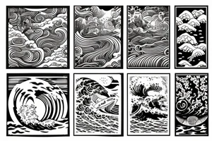 Nature and surf-themed design capturing the spirit of an extroverted adventurer. tattoo idea