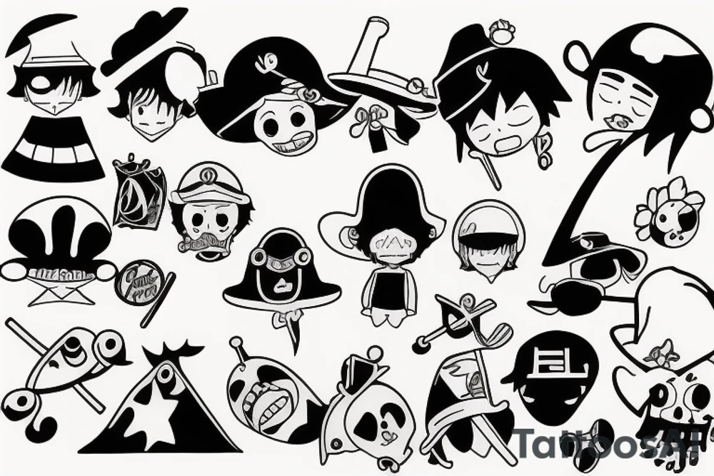 Luffys strawhat minimalistic tattoo idea