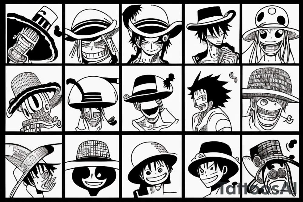 The straw hat from the anime One Piece tattoo idea
