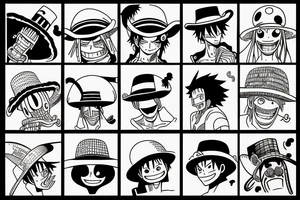 The straw hat from the anime One Piece tattoo idea
