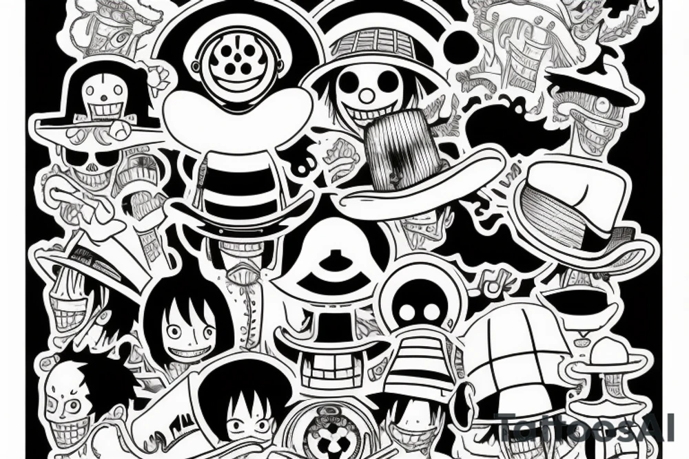 The straw hat from the anime One Piece tattoo idea