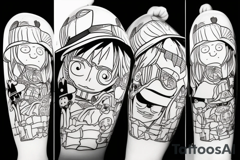 The straw hat from the anime One Piece tattoo idea