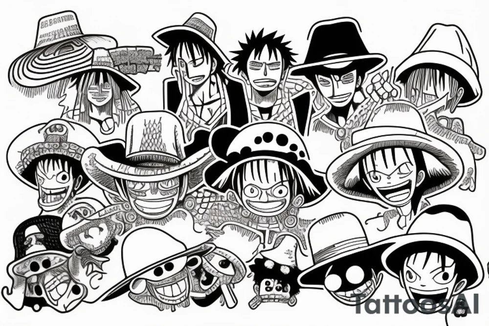 The straw hat from the anime One Piece tattoo idea