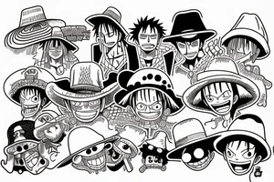 The straw hat from the anime One Piece tattoo idea