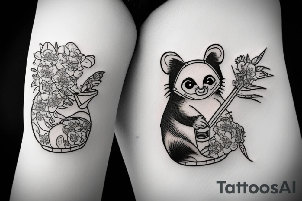 TANUKI DRINKING SOJU BOTTLE tattoo idea