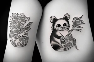 TANUKI DRINKING SOJU BOTTLE tattoo idea