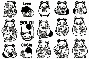 TANUKI DRINKING SOJU BOTTLE tattoo idea