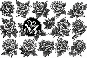 angel wings roses and the name Tiffany tattoo idea