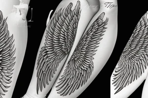 angel wings and the name Tiffany tattoo idea