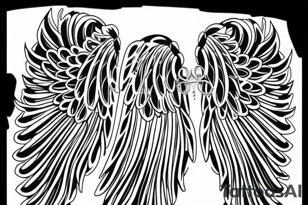 angel wings and the name Tiffany tattoo idea