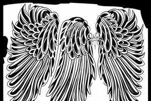 angel wings and the name Tiffany tattoo idea