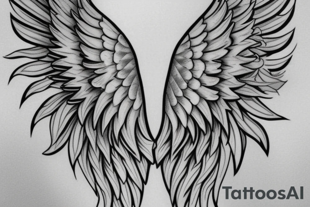 angel wings and the name Tiffany tattoo idea