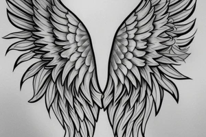 angel wings and the name Tiffany tattoo idea