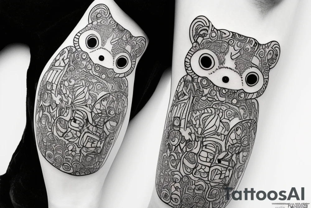 TANUKI SITTING DRINKING SOJU BOTTLE tattoo idea